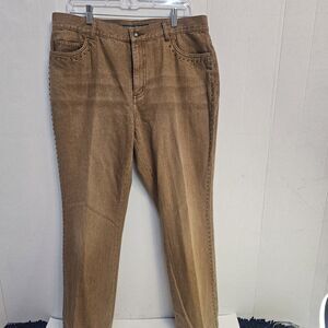 Women Ralph Lauren Jeans Brown Stud Accents Sz  14 Boot Cut Western Casual Q0302